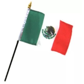 TRADEWINDS 4"x6" Mexico Stick Flag Table Staff Desk Table 100d