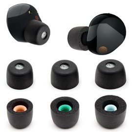 Memory Foam Ear Buds for Sony WF-1000XM5, Ear Plugs Replacement Sony Ear Piece Foam Tips for WF-1000XM5 Fit Charging Case (Matte Surface, 3 Pairs, SML)
