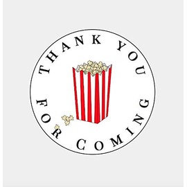 Movie Party Stickers, 2" Round Labels, Movie Night Gift Bag Favor Stickers Set Of 20 Movie Theater Sticker Labels, Stickers, Gift Labels