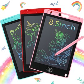 Zhehao 3 Pack LCD Writing Tablet for Kids 8.5 Inch Colorful Doodle Drawing Tablet Pad for Back to School Educational Learning (Simple Colorful Frame)
