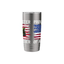 Proud Sister Of A Soldier Sister US Flag Military Sister Stainless Steel Insulated Tumbler