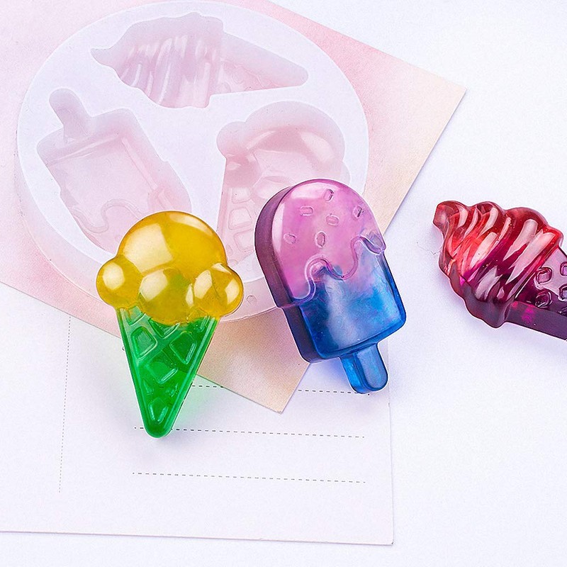 Ice Cream Shaped Resin Mold Popsicle Keychain Pendant Silicone Epoxy