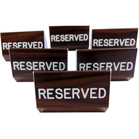 Reserved Sign for Church Pew Multipack with Large Dual Sided Script Clamp On 6 Inches Long for Social Distance Mass, Set of 6