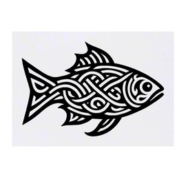 'Celtic Fish' Temporary Tattoo - Water Resistant, Skin-Safe, Non-Toxic Transfer (TO00085171)