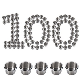GSE Games & Sports Expert Stainless Steel Cup Holder, Drop-in Cup Holder for Casino Poker Tables, Work Desks, Boats, RVs, Cars & Trucks (100-Pack)