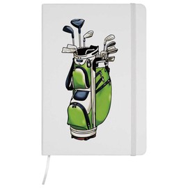 Azeeda A5 'Golftasche gefüllt mit Schlägern' Weißes Liniertes Notizbuch Gebundenem Buch (NB00065826)