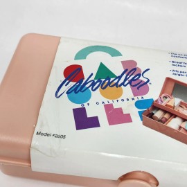 Caboodles VINTAGE CABOODLES PEACH COSMETIC MAKEUP ORGANIZER STORAGE CASE 2605 W MIRROR NEW