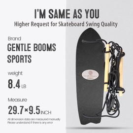 Gentle Booms Sports Skateboard Swing, 29.79.5 Inch Large Stand Up Surf With Adjustable Handle, Up to 660 Pounds Weight Capacity, Outdoor for Kids