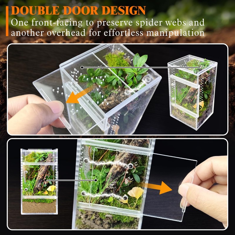 GTSEEMUU Jumping Spider Enclosure, 8 x 8 x 15 cm