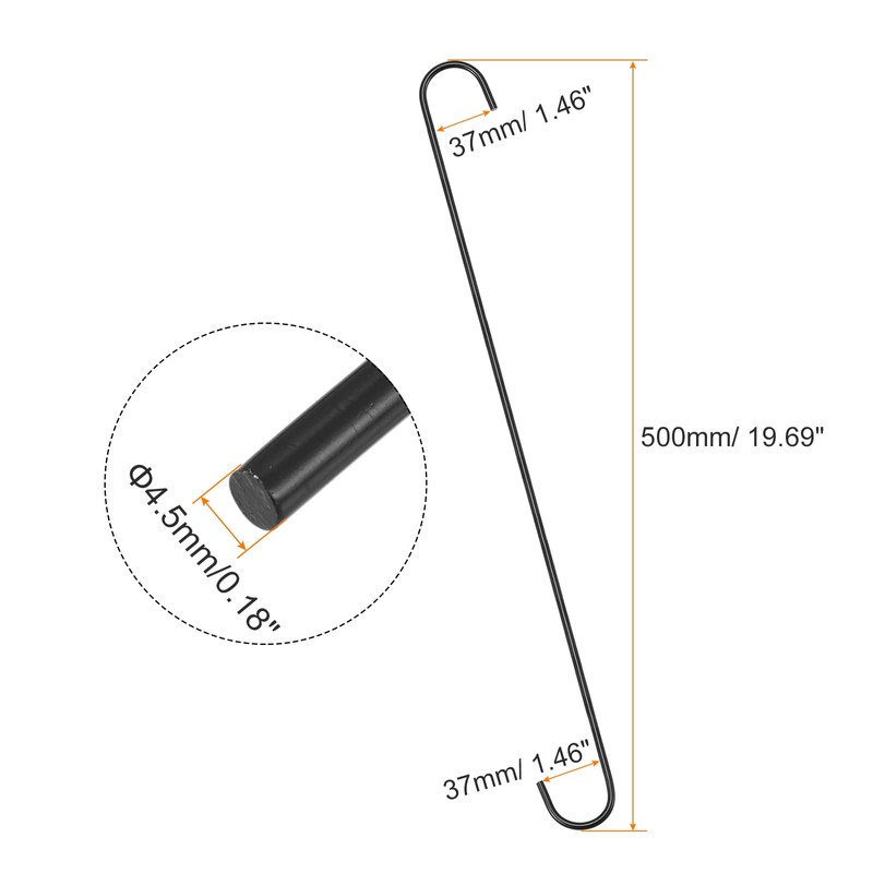 uxcell S Hanging Hooks, 20inch/500mm Extra Long Steel Hanger, Indoor