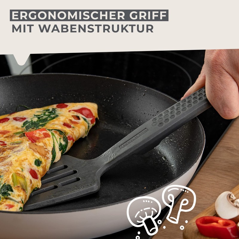 Fackelmann Statement Lift-Up Spatula - Slotted Turner with Ergonomic Handle