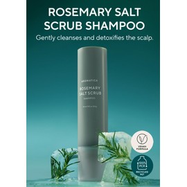 AROMATICA Rosemary Salt Scrub Shampoo 10.5 oz / 300g - Vegan Scrub Shampoo with Rosemary Essential Oil