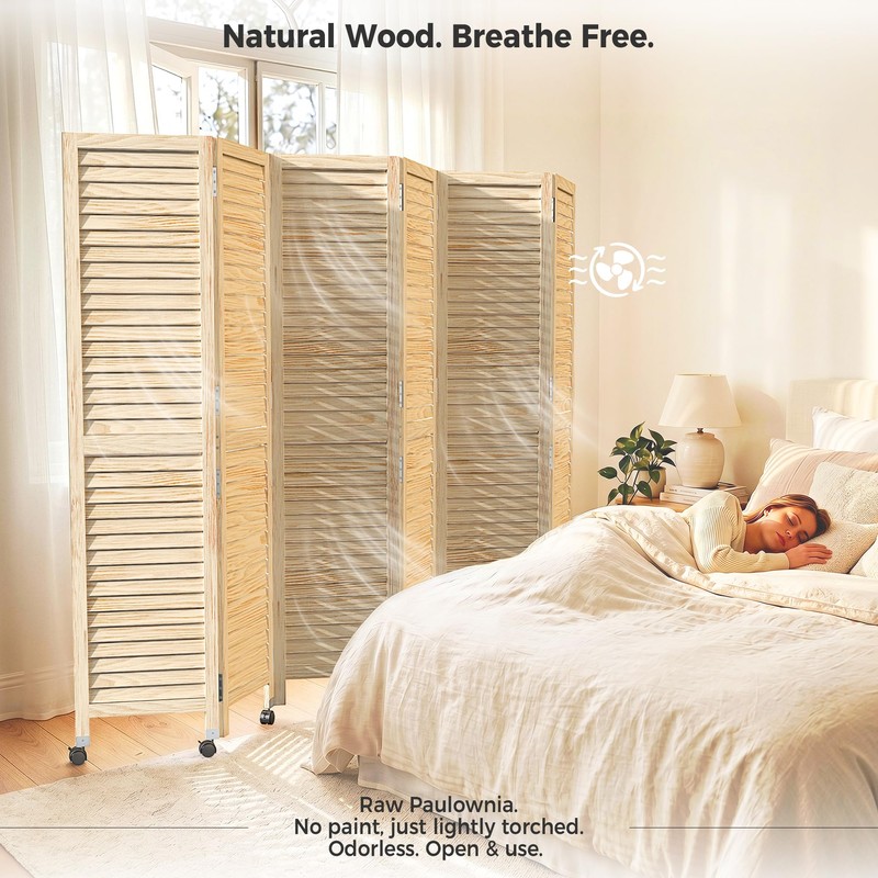 67" H 6 Panel Wood Room Divider