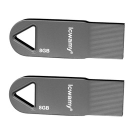 lcwamy 8GB USB Stick 2 Pack Flash Drive Pack Bulk USB Flash Drives USB Drives Pack Memory Stick 8GB Bulk Thumb Drive Black Mini Metal Flash Drive