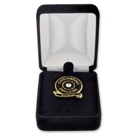 PinMart Velour Jewelry Lapel Pin Gift Box - Jewelry Gift Boxes for Enamel Pin Display - Small Boxes in Bulk for Ceremonies and Awards - Black