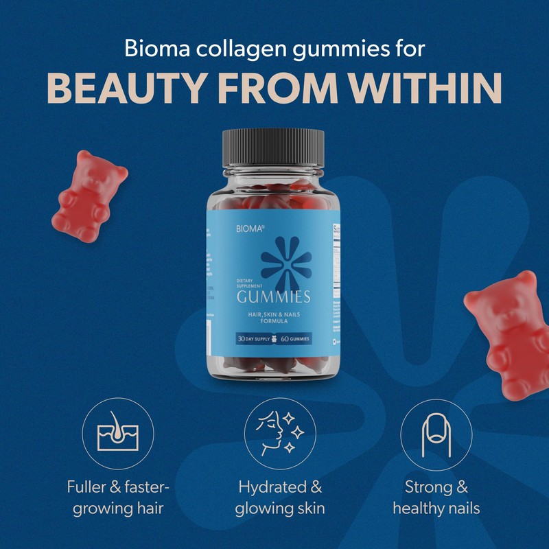 BIOMA Hair, Skin & Nails Beauty Gummies - Supports Growth