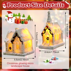 GAROMIA Christmas Village Lighting White Pack of 2 Mini Light House Guest House Christmas House Decoration Christmas Small House Decoration Christmas House Figure Christmas Decoration Indoor Mini