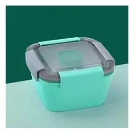 Bento box, bento box adultos, lonchera para adulto, tupper para ensalada, contenedor para alimentos apilable, apto para microondas contiene 1 cuchara y 4 divisiones, a prueba de fugas. (verde)
