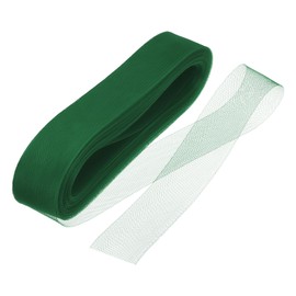 sourcing map 50 Yards Stiff Horsehair Braid 2 Inch Wide for Polyester Boning Sewing Wedding Dress Dance Formal Dress Accessories, Green