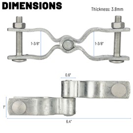 Dreamxiang 1-3/8" x 1-3/8" Chain Link Fence Gate Post Hinge 4 Pack, Chain Link Fence Female and Male Hinges Heavy Duty Galvanized Steel Chain Link Gate Hinge Kit with Bolts & Nuts