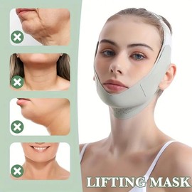 Reusable V-Line Lift Mask, Double Chin Reducer Chin Strap,Ultra-Thin Comfortable Face Mask to Lift & Tighten, Prevent Sagging Facial Care Gift for Mom - Color: Purple