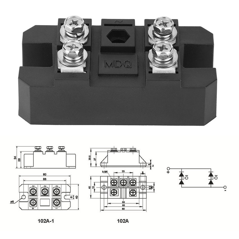 MDQ 100A 1600V Single Phase Diode Bridge Rectifier Module Sufficient