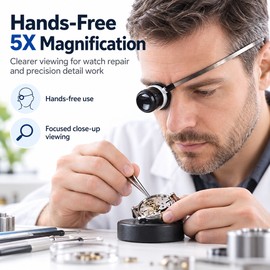 5X Watchmaker Loupe Magnifier for Watch Repair – Non-Lighted Close-Up Magnifying Lens for Detailed Inspection