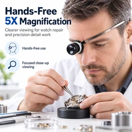 5X Watchmaker Loupe Magnifier for Watch Repair – Non-Lighted Close-Up Magnifying Lens for Detailed Inspection