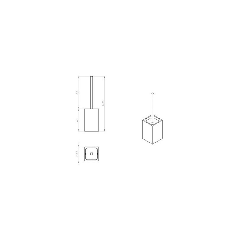 Gedy Rainbow Decorative Square Toilet Brush Holder, Orange