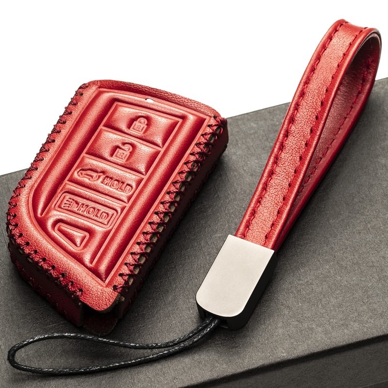 Vitodeco Genuine Leather Smart Key Fob Case with Leather Key