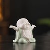 Houlu 3.15 Inch Small Green Laughing Buddha Statue for Home