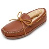 Minnetonka Mens Sheepskin Moose Slipper Carmel Size 11
