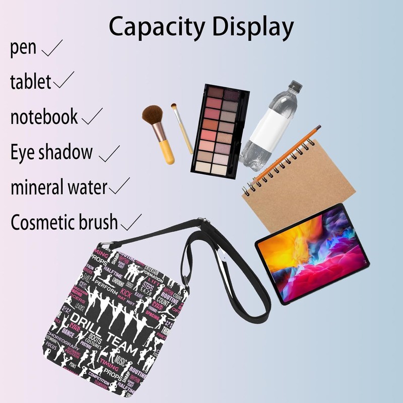 FEELMEM Dance Drill Team Crossbody Bag Color Guard Dance Cheerleading