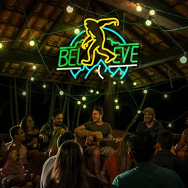 Sasquatch Believe Neon Sign for Wall Decor, Bigfoot Neon Signs LED Lights for Kids Room Decor Bar Game Room Man Cave Gift, USB Powered