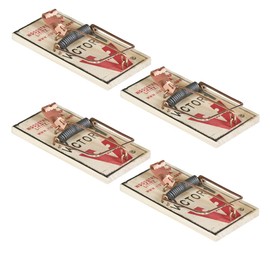 Victor Metal Pedal Mouse Trap, Pack of 4 - M154 Wood Mouse Trap