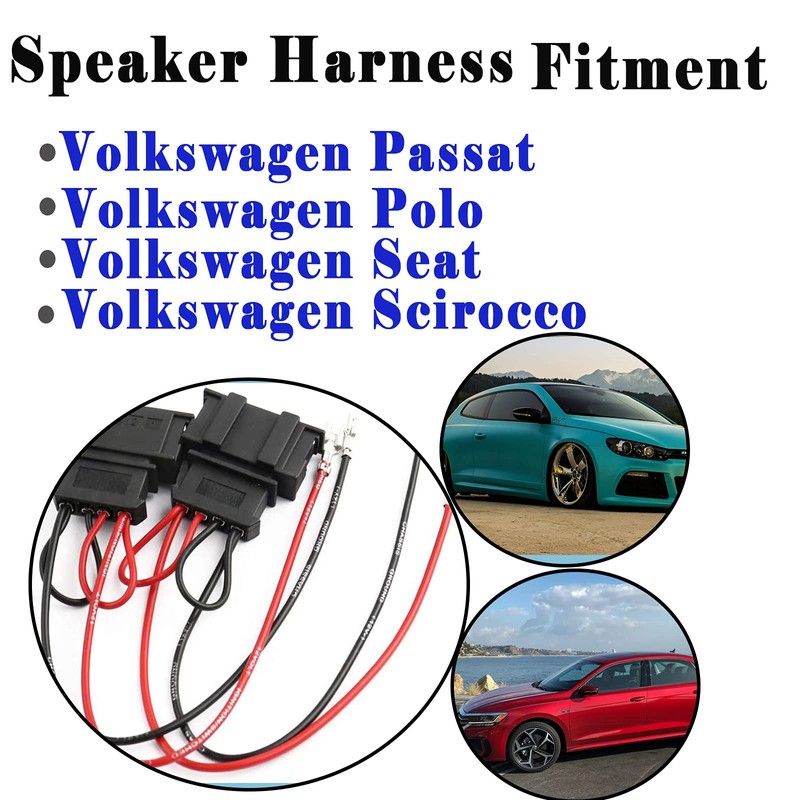 Danbojit 4 Pack Speaker Wiring Harness Replacement for Volkswagen Golf