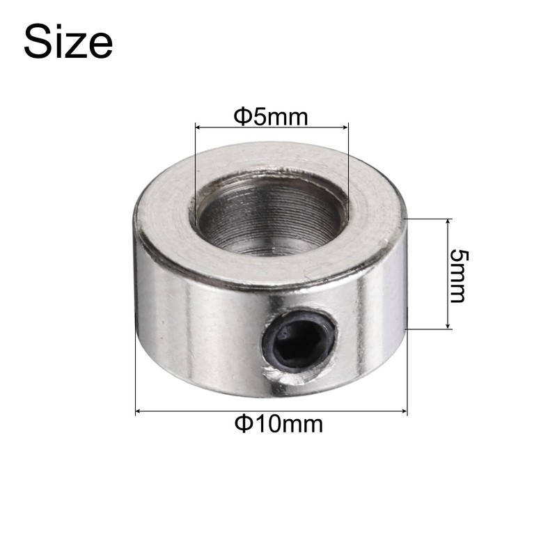 sourcing map 6pcs 5mm Shaft Lock Collar T5 Lead Screw