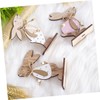 Ipetboom 3pcs Wooden Easter Bunny Decorations Cartoon Style Rustic Rabbit