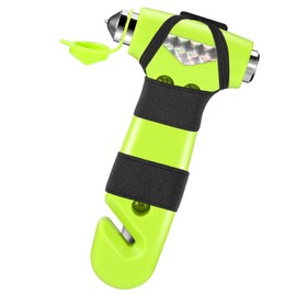 Yiader Window Breaker, 3-in-1 Emergency Escape Tool with Car Window Breaker and Seatbelt Cutter, Car Safety Hammer Car Essentials Tool for Women（Fluorescent Green）