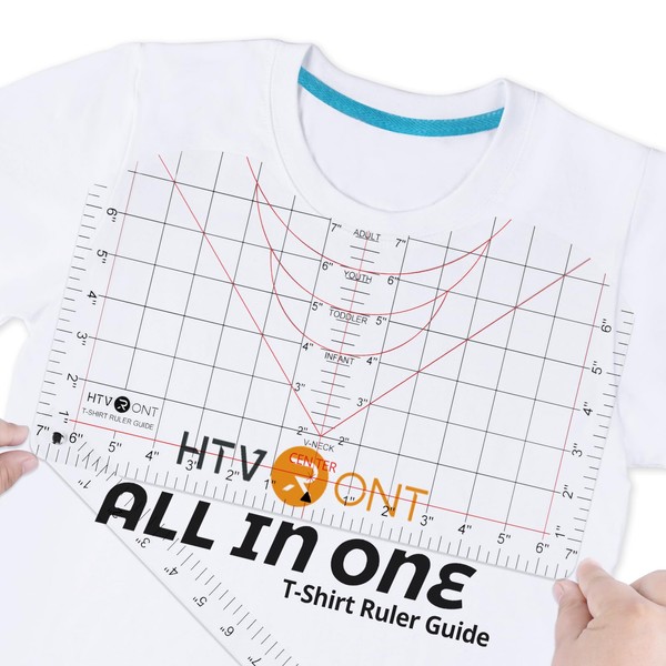 HTVRONT Tshirt Ruler Guide for Vinyl Alignment - Transparent PVC