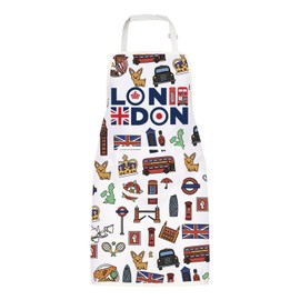 MYSOMY London Themed Gifts London Cooking Apron London Chef Apron London Souvenir Apron with Pockets London Lover Gifts (London Apron)