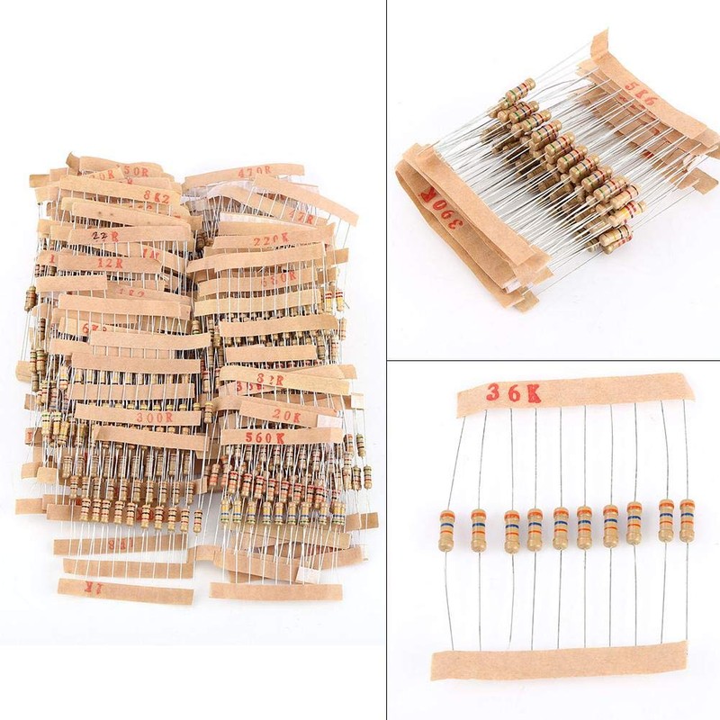 100 Value 1000pcs 1-10M Ohm 1 2W Carbon Film Resistor