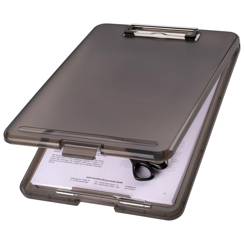 helit H2532009 Clipboard DIN A4 the Clip Grey Translucent Clipboard