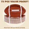 JOYIN 72 Pcs 10" Football Paper Plates, Disposable Football-Shaped Party