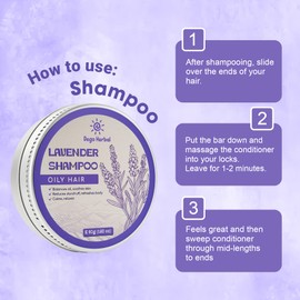 DEGO HERBAL Lavender Shampoo Bar for Oily Hair 1.92 Oz Balance Oil, Soothes Skin