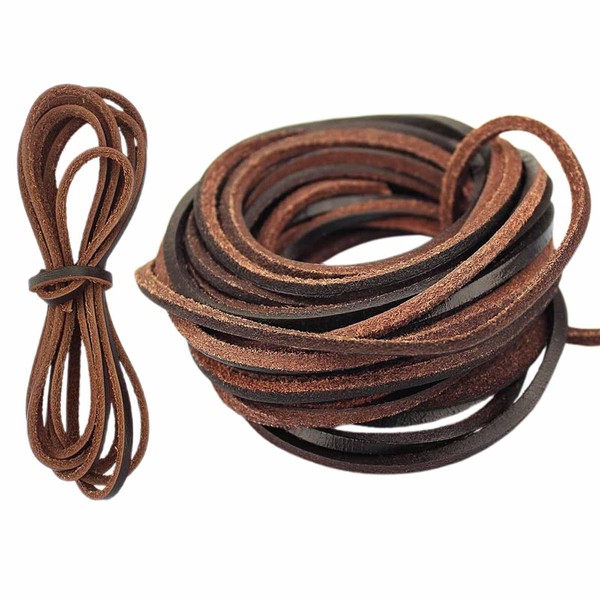 1Pcs Genuine Leather Cord Braiding String Lace, Leather For Crafting（5