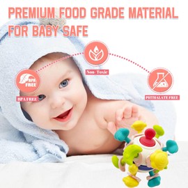 Baby Sensory Toys - Teething Montessori Toys for Babies, Baby Infant Teethers Toys 0-3-6-12 to 18 Months, Gifts for Newborn Boys Girls, Toddler Travel Learning Educational Toys (Space)