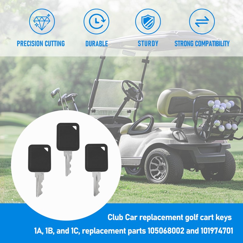 CHNPLUM Club Car Replacement Golf Cart Key 1A & 1B