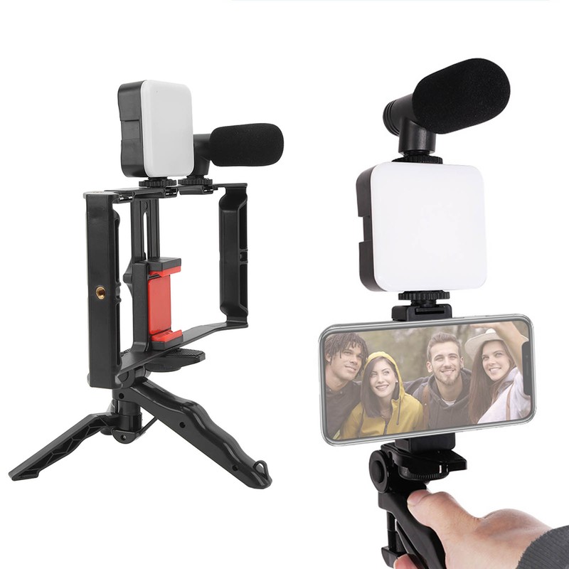 Phone Live Streaming Kit with Fill Light Microphone Sound Cable