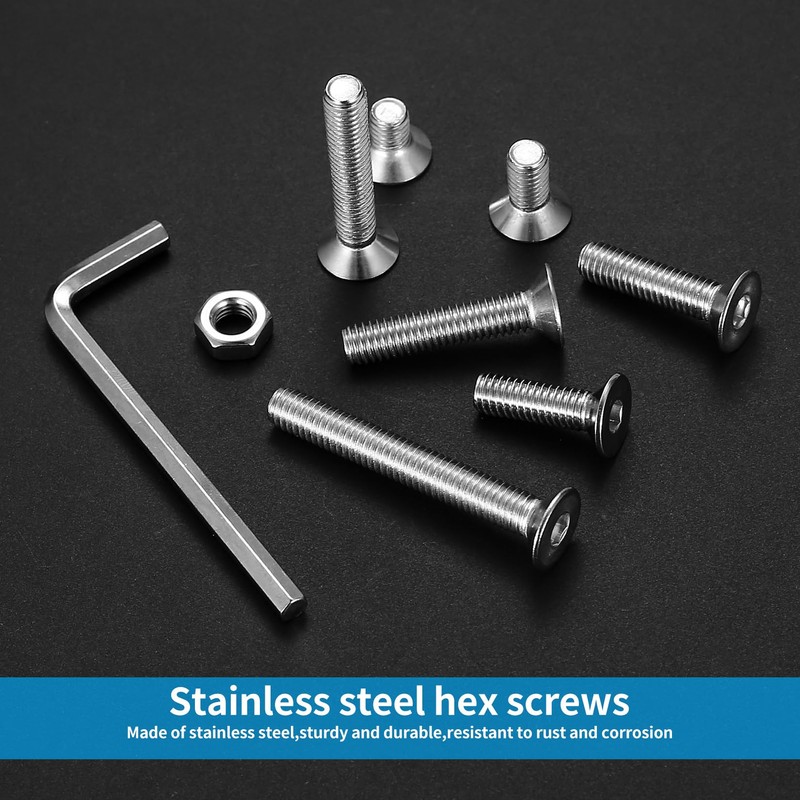 160 Piece M6 Screws Set, Countersunk Screws Nuts Set, Allen